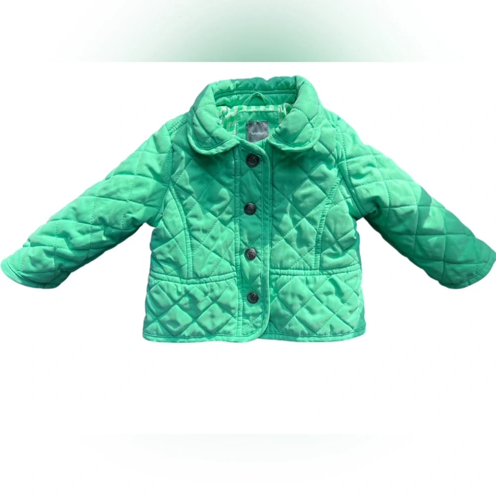 Baby Gap Green Quilted Kids Coat, 6-12 Mos‎